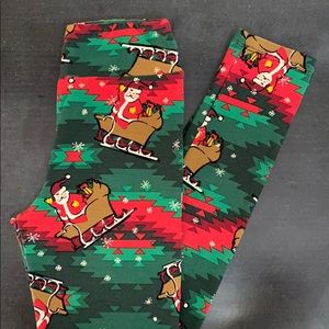 LuLaRoe Tween Christmas Leggings